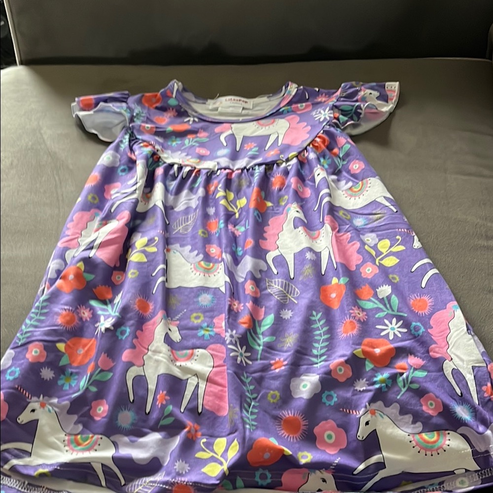 Laleepop Purple and White Flutter Sleeve dress